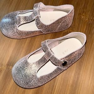 Leather Rose Gold Toddler Shoes, Baby Girl Shoes, Leather Toddler Mary Jane shoe